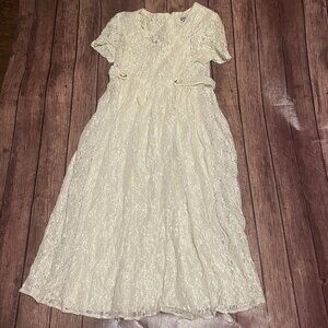 Vintage Women’s Dawn Joy II Lace Dress 6 Petite 2 Piece Wedding Garden Shower